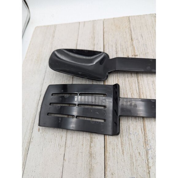 Vintage USA Nylon Plastic Slotted Spatula Turner Flipper Solid Spoon Tongs - Picture 2 of 6